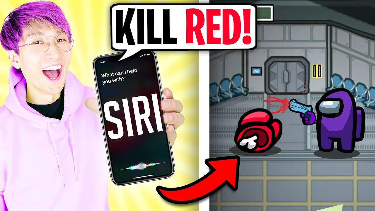 Can We Let SIRI DECIDE WHO WE OOF IN AMONG US?! (SIRI HAS 900 IQ!) background