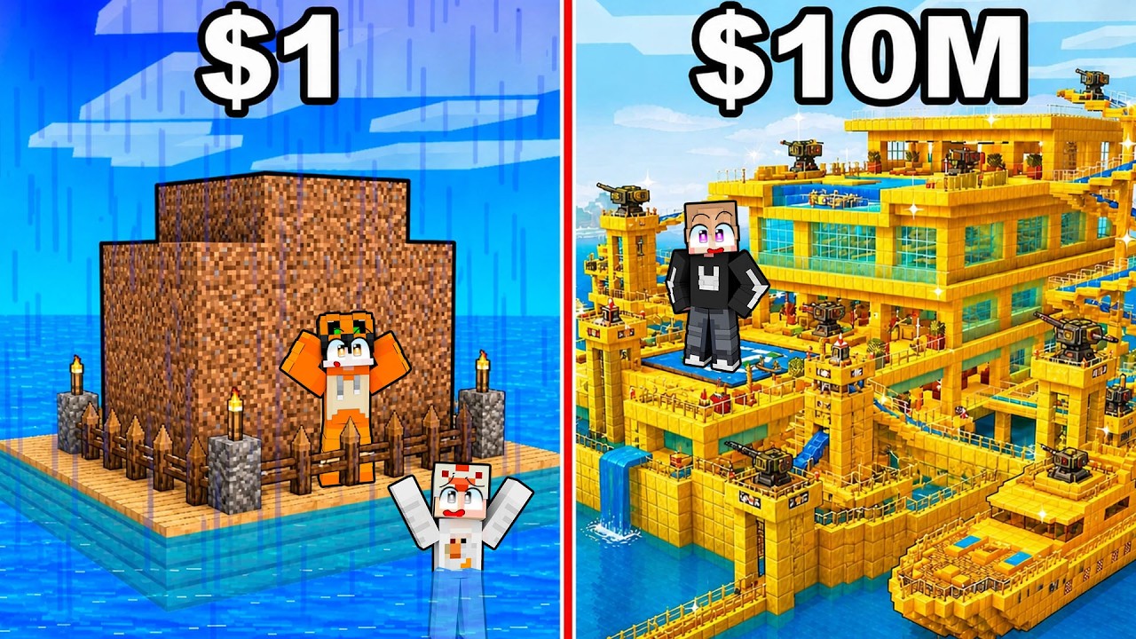 KITA BATTLE RUMAH APUNG TERKUAT KAYA VS MISKIN DI MINECRAFT!!