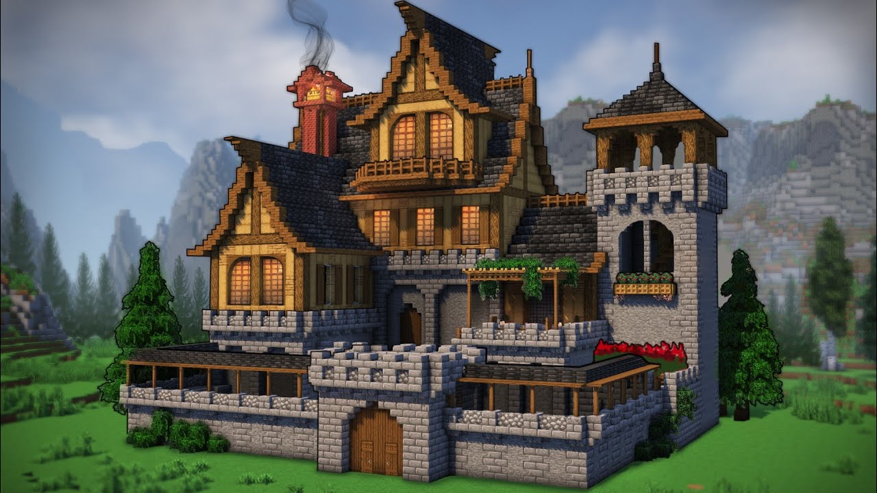 Minecraft: How To Build A Medieval Castle Base | Tutorial background