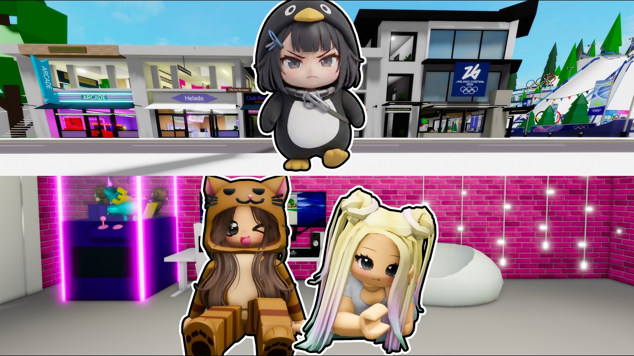 Construimos una BASE SEGURA para HUIR de GUGU GAGA PENGUIN en Brookhaven Roblox