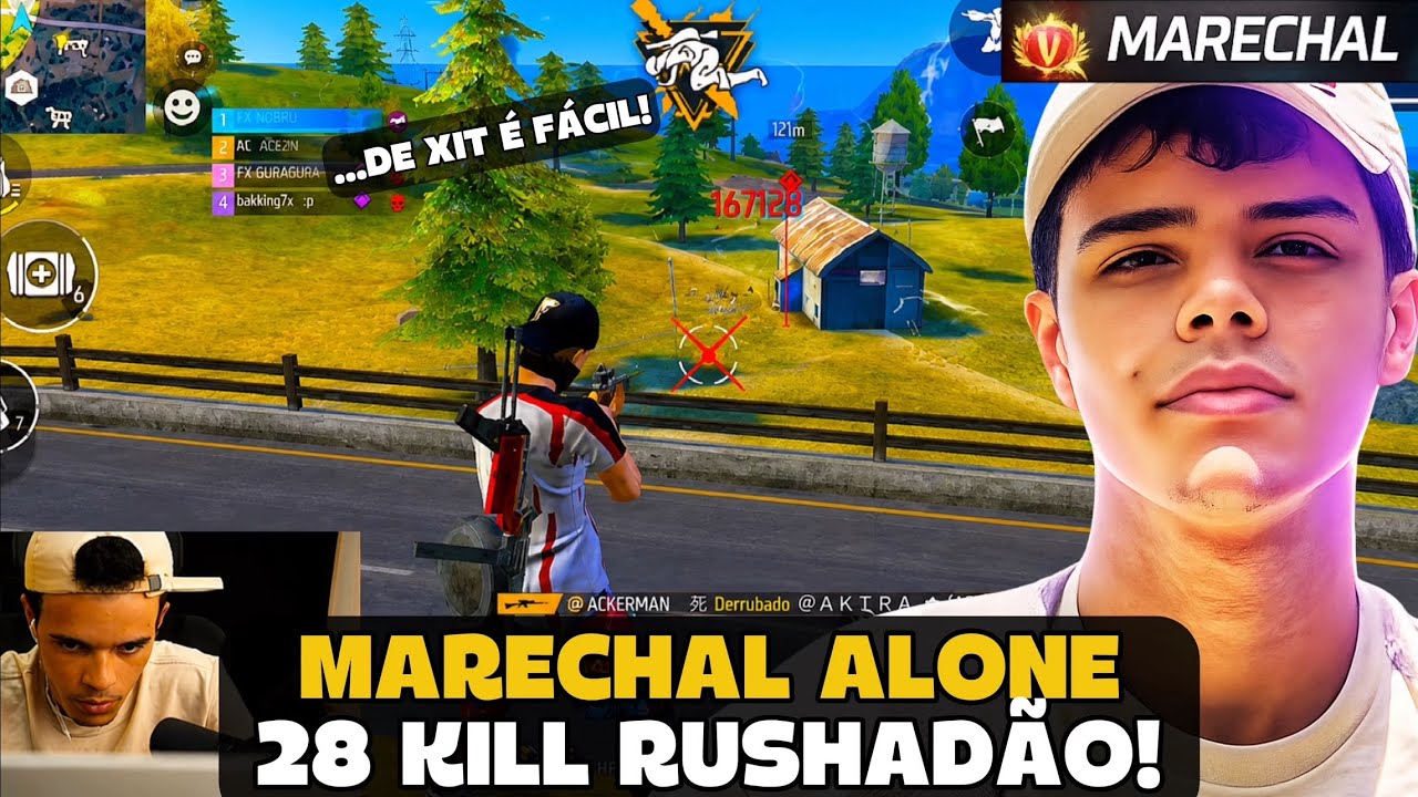MARECHAL FEZ 28 KILL NO RUSHADÃO COM A SENSIBILIDADE PERFEITA! FREE FIRE - MARECHAL HIGHLIGHTS