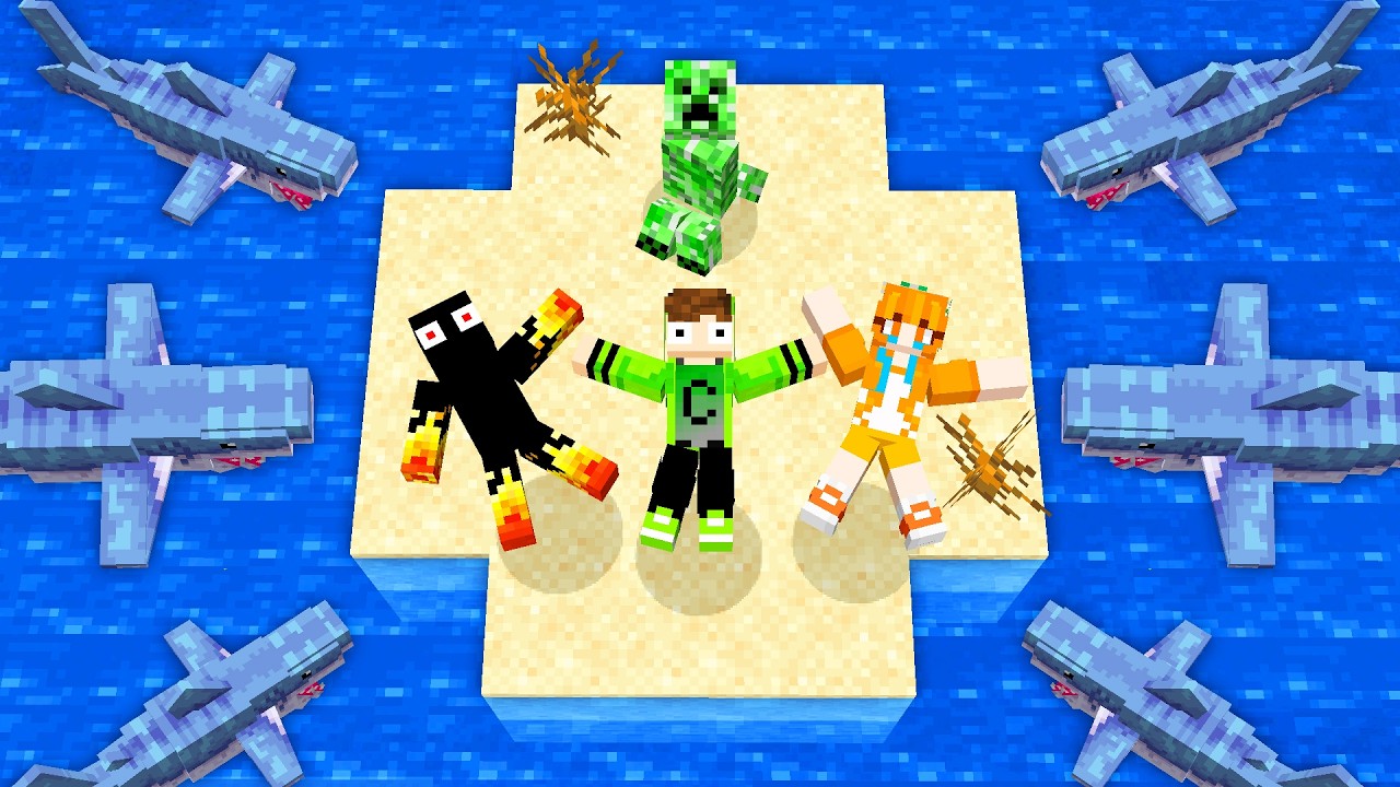 FIQUEI PRESO NA ILHA DESERTA NO MINECRAFT