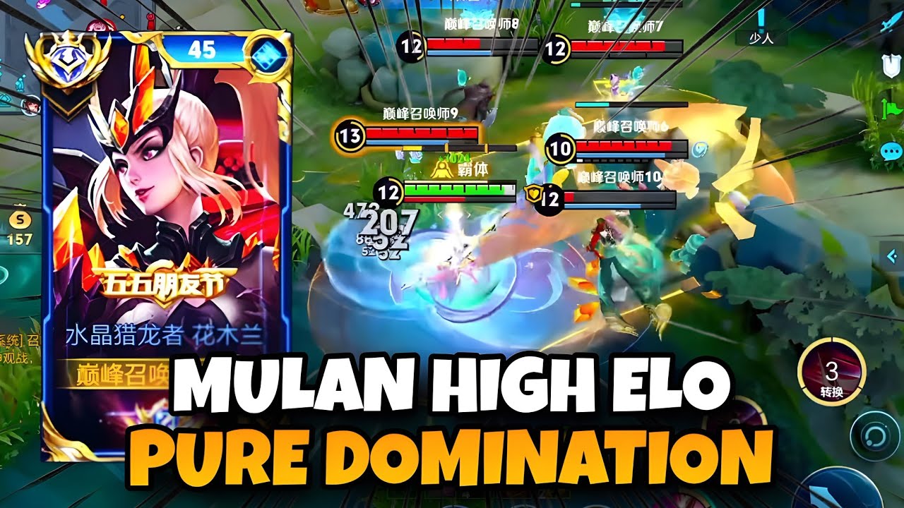 TOP 10 CLASH LANE MULAN! ๐ฅ FLAWLESS CHINESE TECHNIQUE HIGH ELO GAMEPLAY | HONOR OF KINGS