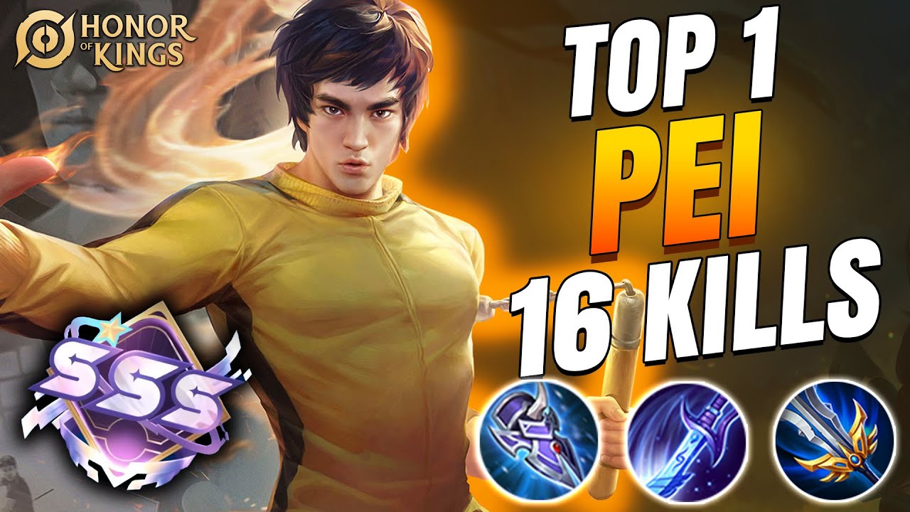 16 KILLS!! BROKEN PEI ЁЯТА ONE DASH = INSTANT DEATH ЁЯТе - Top 1 Global Build | Honor of Kings background