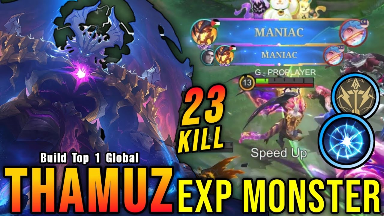 23 Kills + 2x MANIAC!! Thamuz Best Build Exp Lane!! - Build Top 1 Global Thamuz ~ MLBB