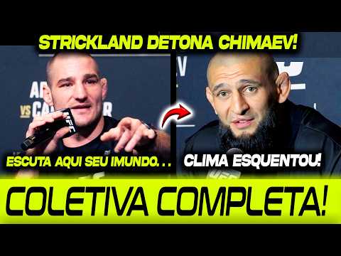 CLIMA FECHOU!🚨 STRICKLAND DET0NA CHIMAEV NA COLETIVA DO UFC 328! KHAMZAT PEDE POATAN NO PESO PESADO