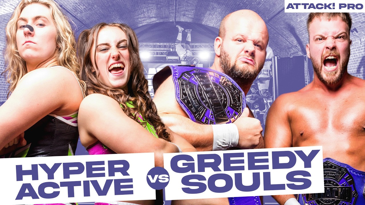 Hyperactive vs Greedy Souls (ATTACK! Pro) #intergenderwrestling #wwe