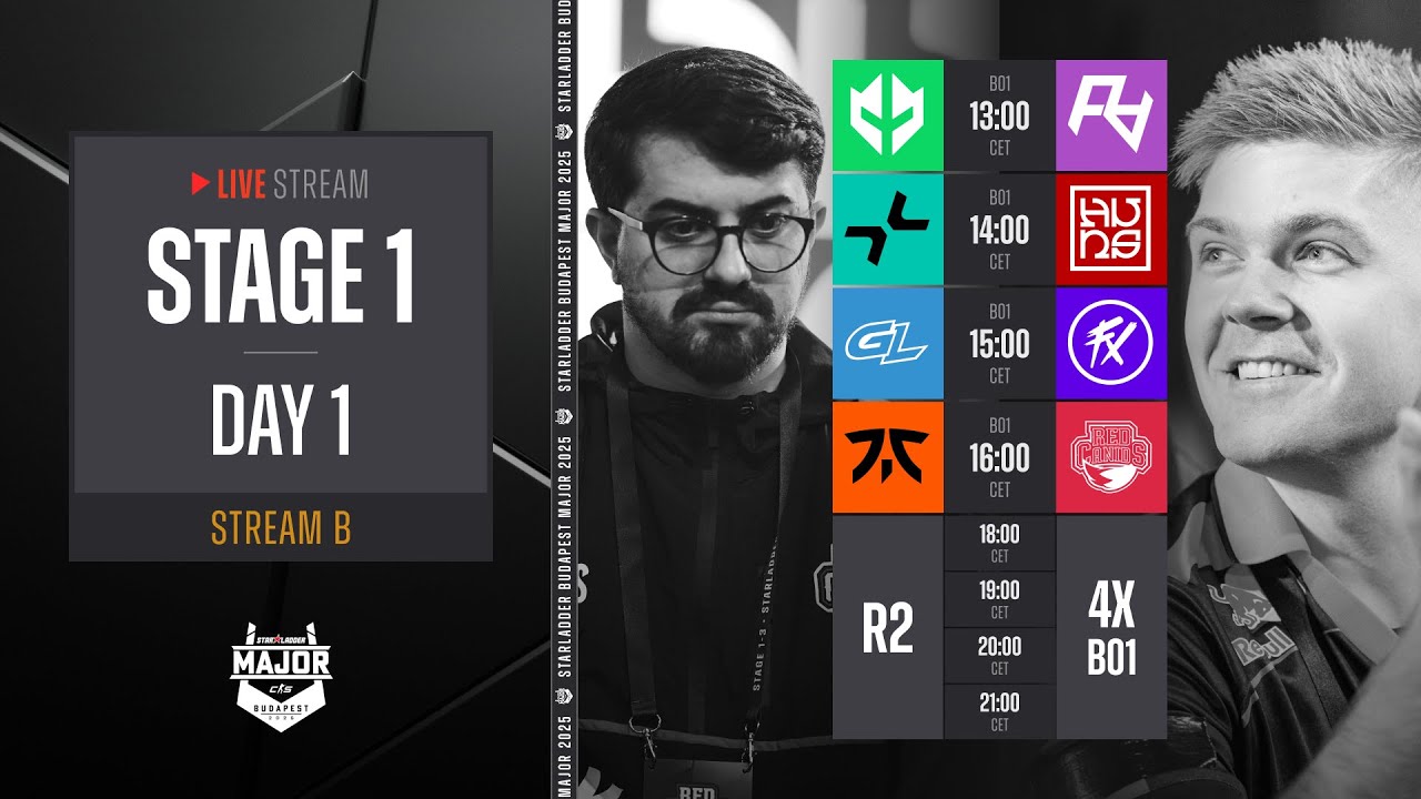 English Stream B | StarLadder Budapest Major 2025 - Stage 1 - Day 1 background