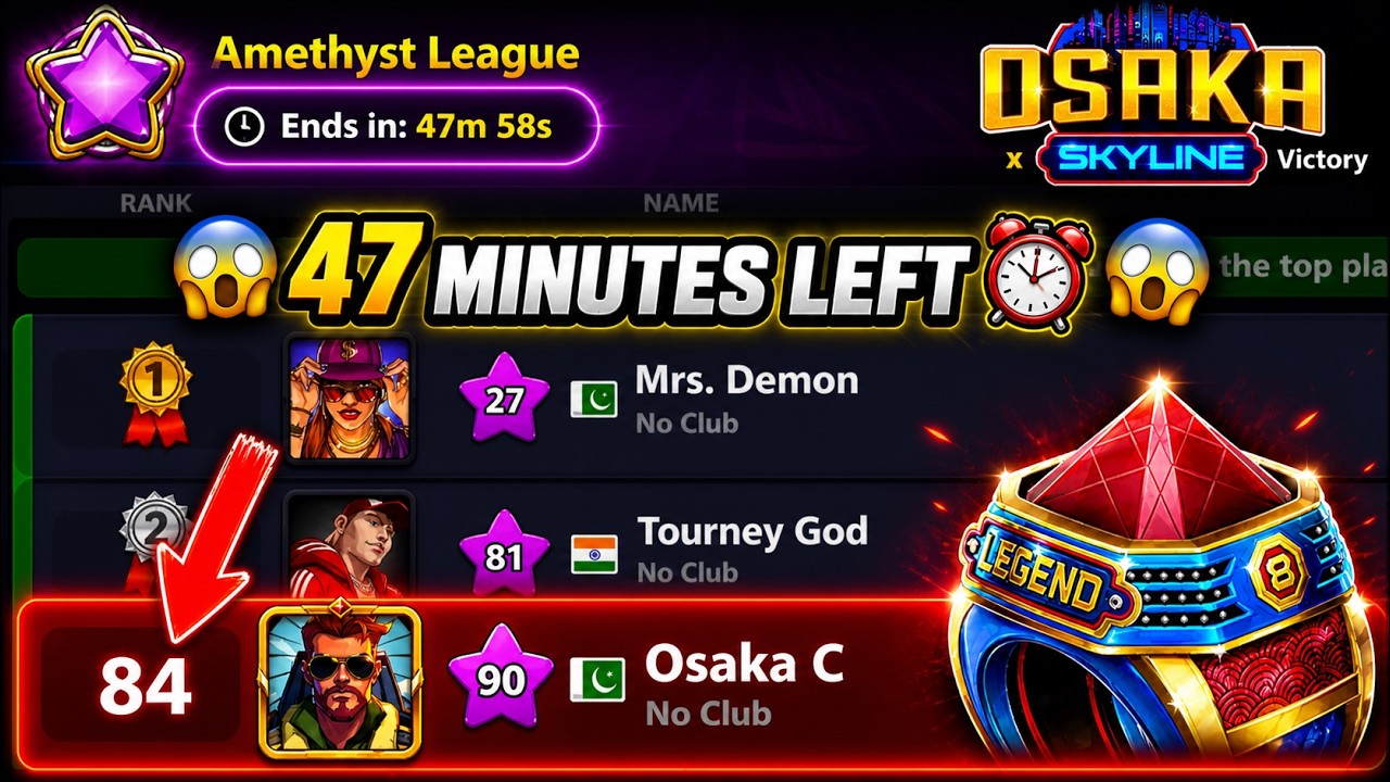 47 Minutes Left… I Risked 100M in Osaka 😳 | 8 Ball Pool