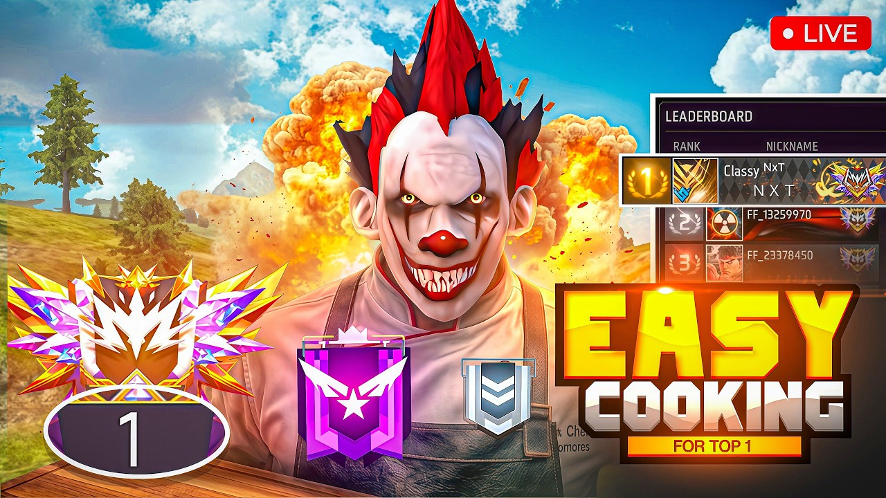 Don't Judge My Gameplay Today 🤡 Region TOP 1 or NOTHING 🤬 #freefirelive #freefire