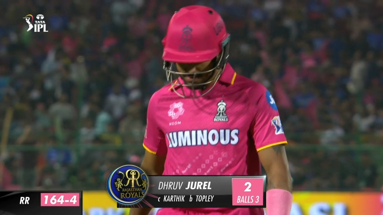 M19: RR vs RCB – Dhruv Jurel Wicket