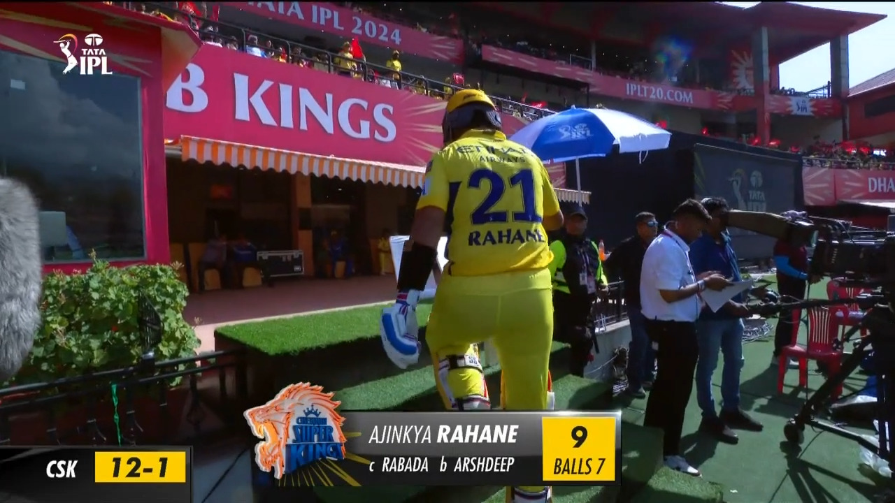 M53: PBKS vs CSK – Ajinkya Rahane Wicket
