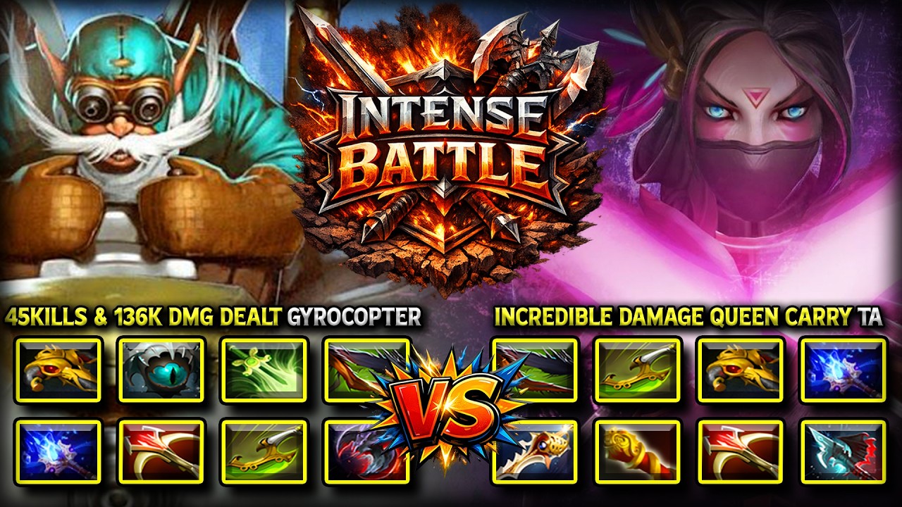 INTENSE LATE GAME BATTLE | 45KILLS & 136K FLAK CANNON DMG GYROCOPTER VS INSANE DMG TEMPLAR ASSASSIN