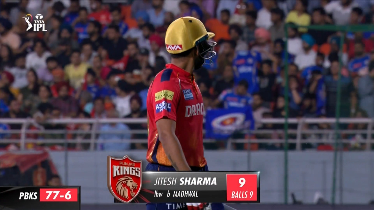 M33: PBKS vs MI – Jitesh Sharma Wicket background