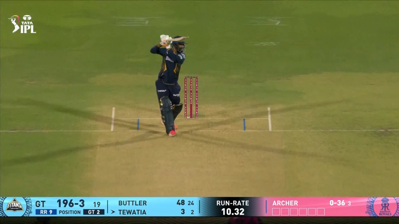 IPL 2025 M47: RR vs GT - Rahul Tewatia Six background