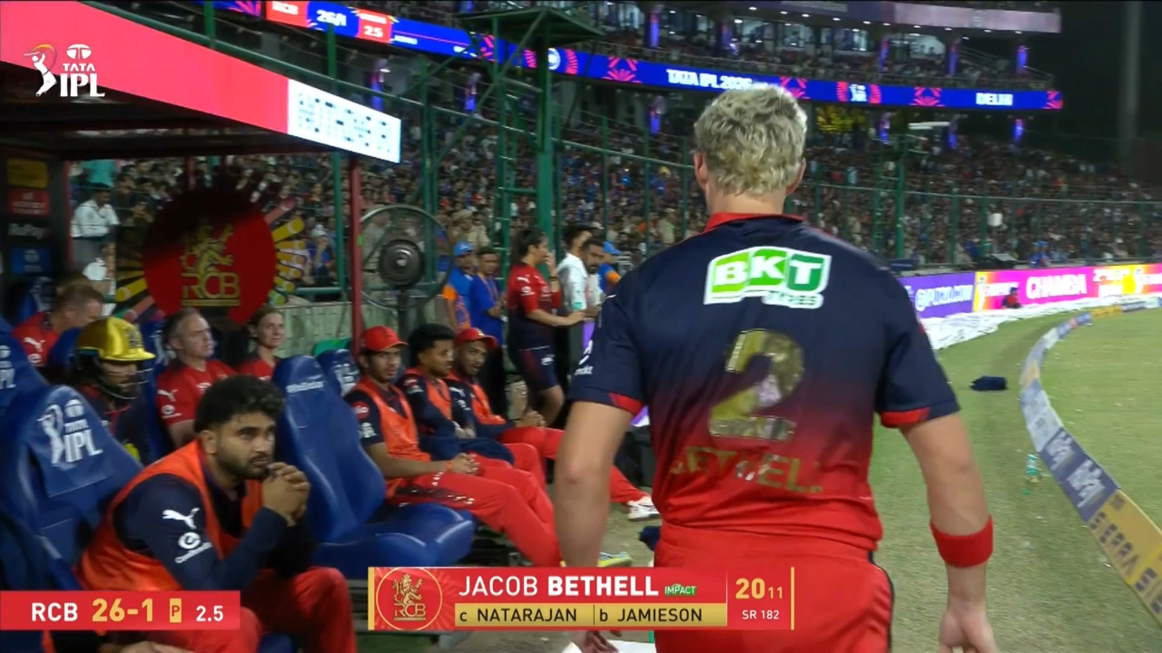 IPL 2026 M39: DC vs RCB - Jacob Bethell Wicket