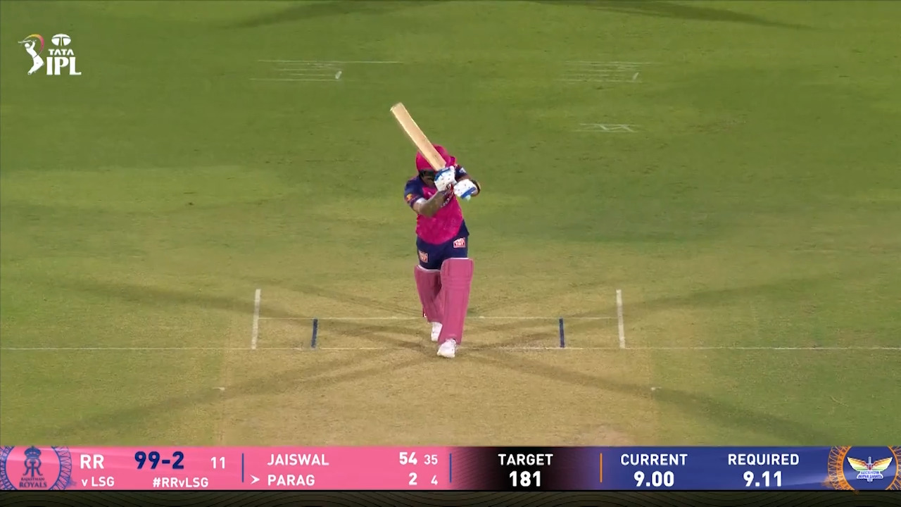 IPL 2025 M36: RR vs LSG - Riyan Parag Six