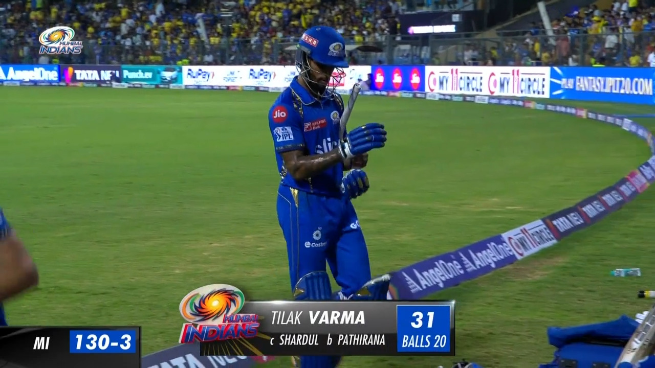 M29: MI vs CSK – Tilak Varma Wicket