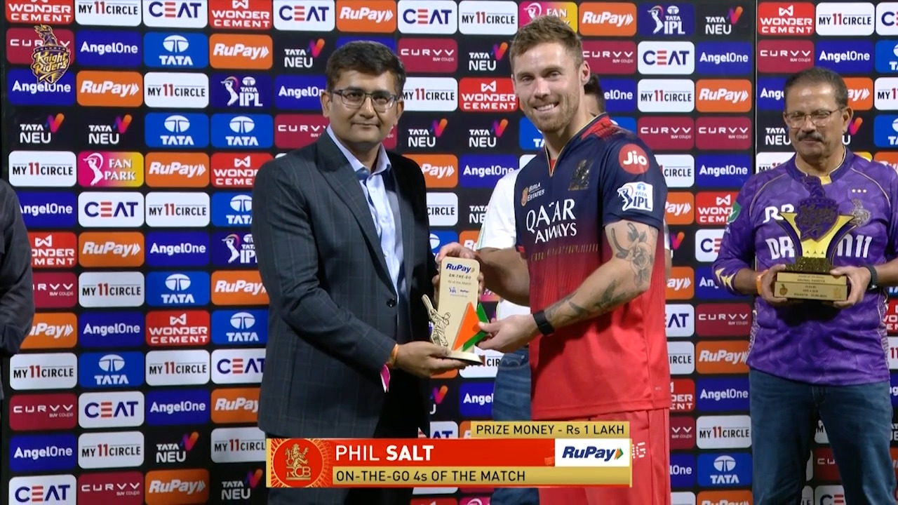 IPL 2025 M01: KKR vs RCB - RuPay On-The-Go 4s of the Match - Phil Salt