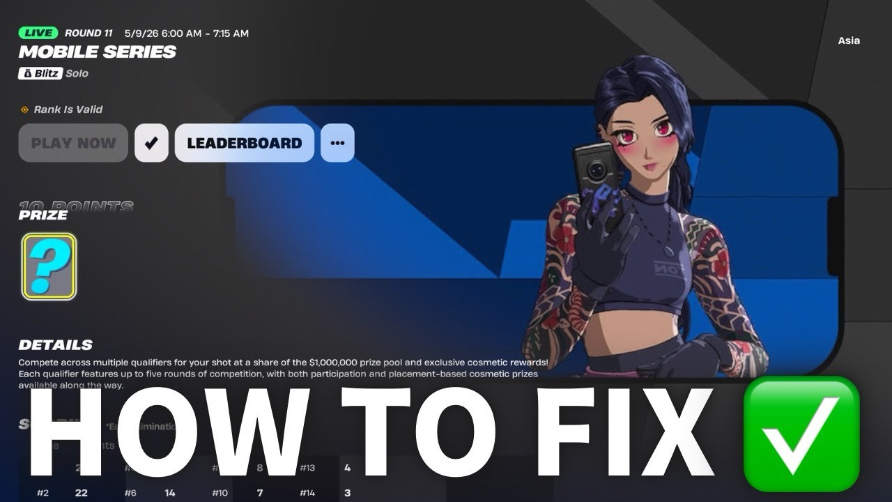 How To FIX Mobile Series Not Appearing… (Fortnite Mobile)