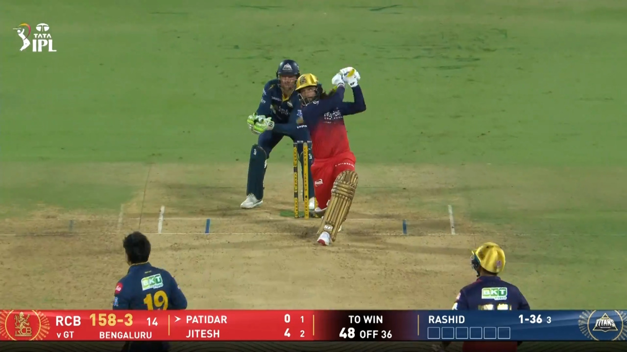 IPL 2026 M34: RCB vs GT - Rajat Patidar Six