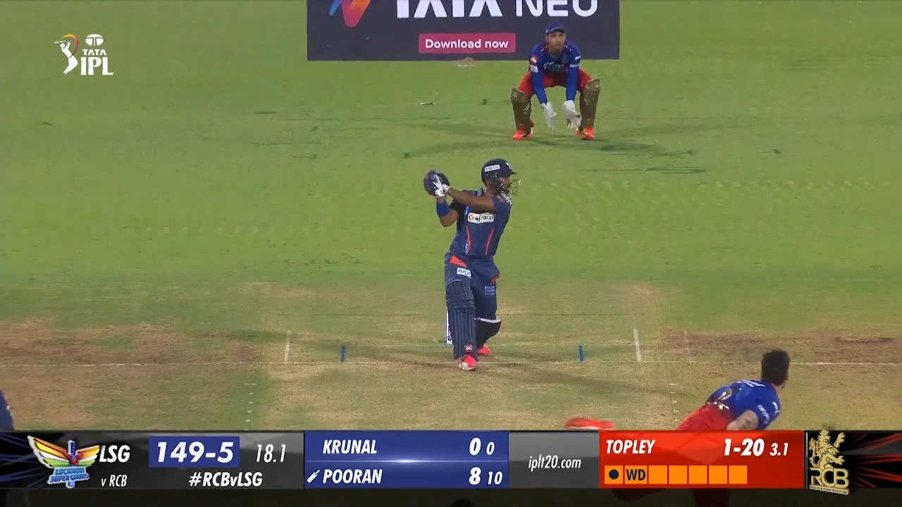 M15: RCB vs LSG – Nicholas Pooran Six