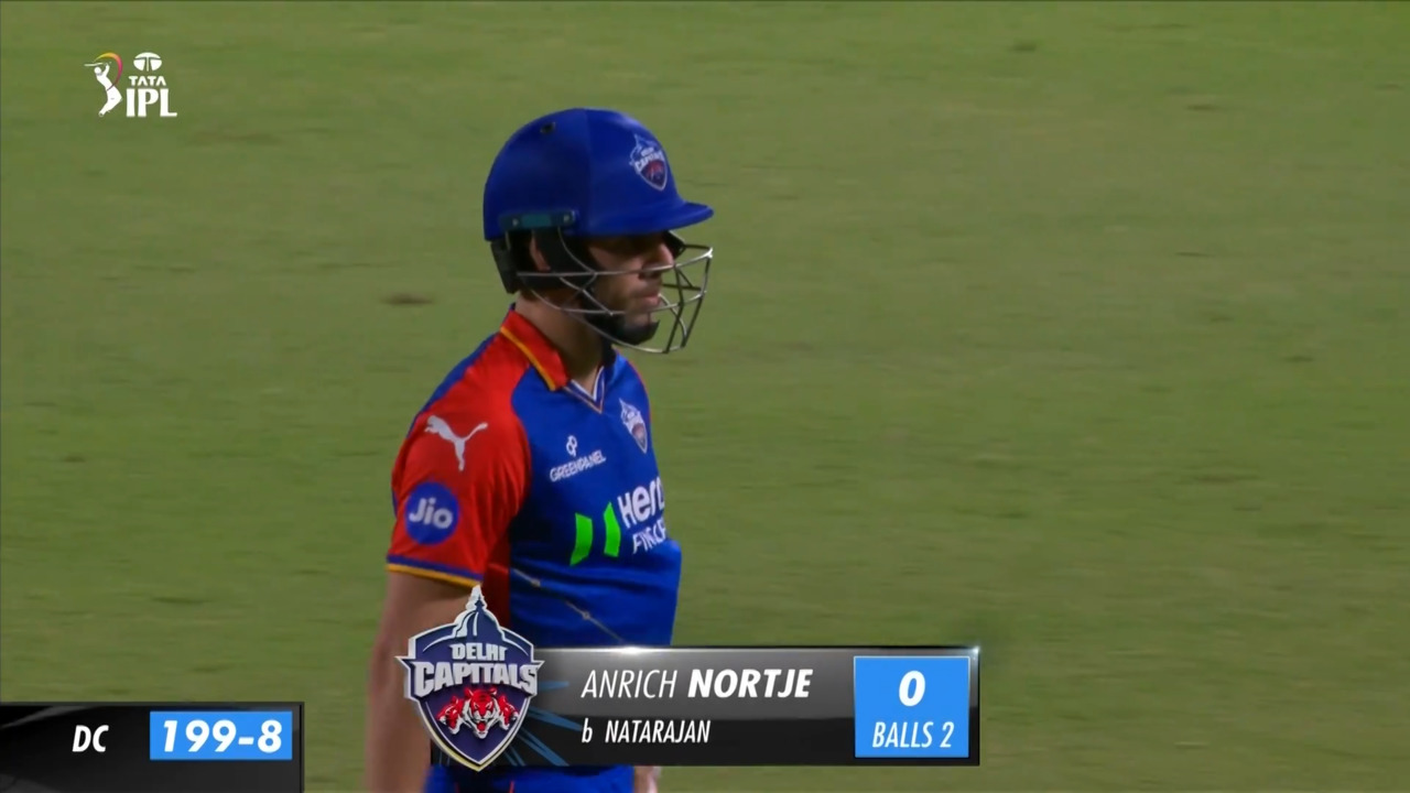 M35: DC vs SRH – Anrich Nortje Wicket