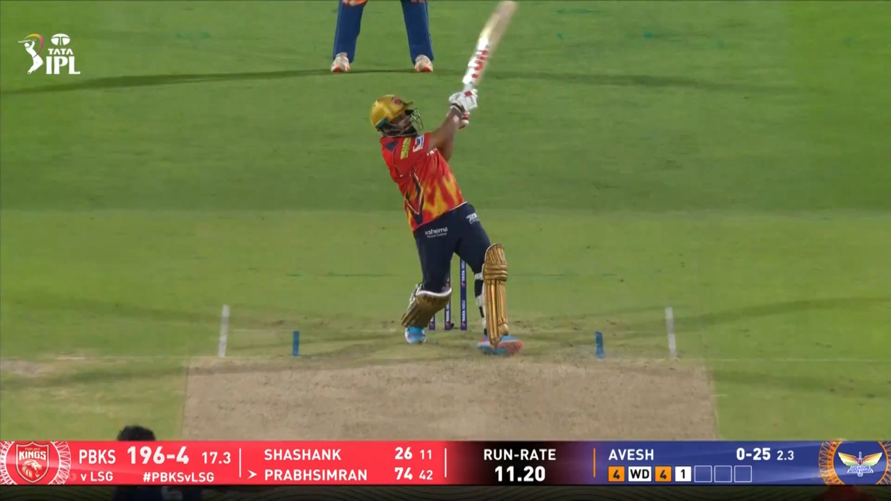 IPL 2025 M54: PBKS vs LSG - Prabhsimran Singh Six