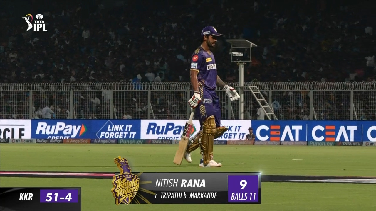 M03: KKR vs SRH – Nitish Rana Wicket