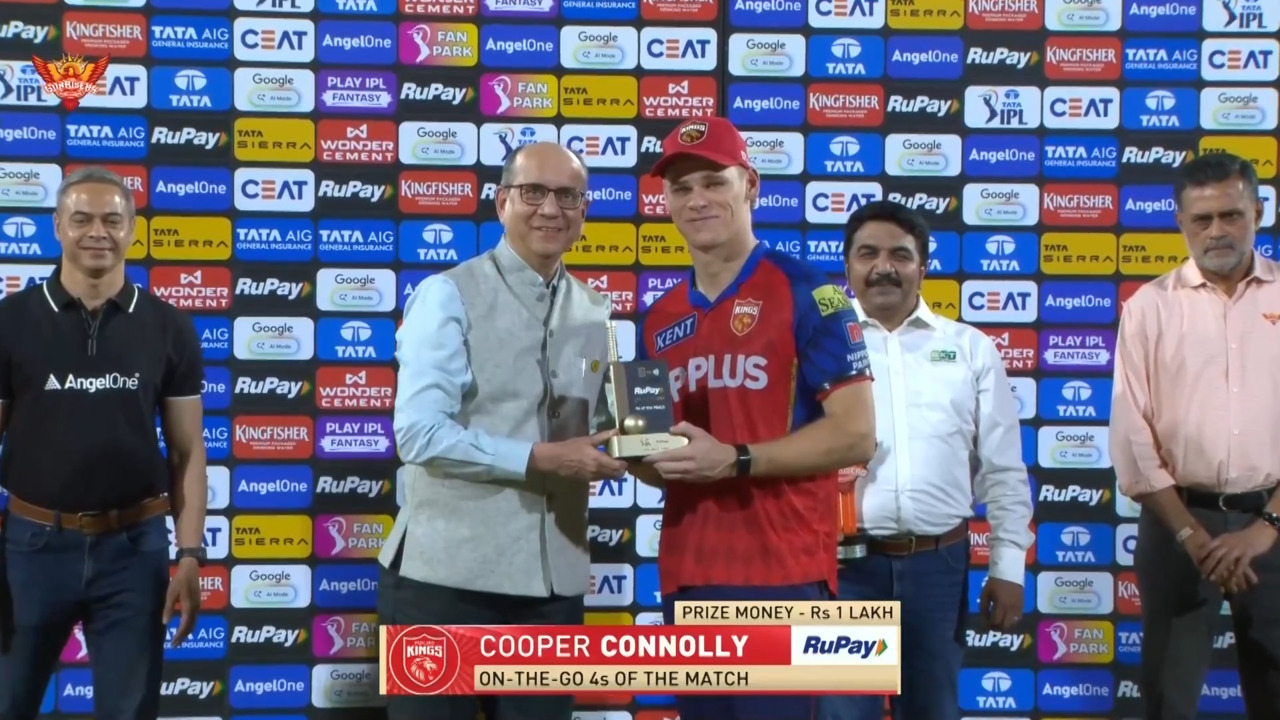 IPL 2026 M49: SRH vs PBKS - RuPay On-The-Go 4s of the Match - Cooper Connolly