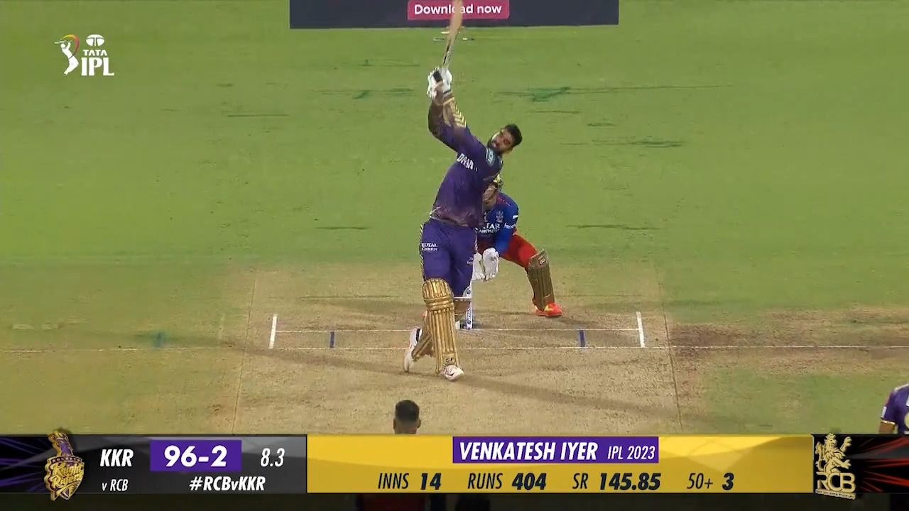 M10: RCB vs KKR – Venkatesh Iyer Six