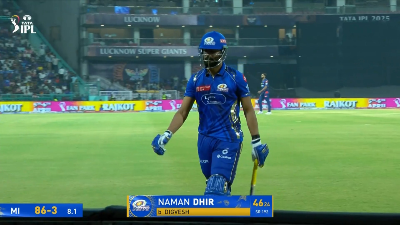 IPL 2025 M16: LSG vs MI - Naman Dhir Wicket