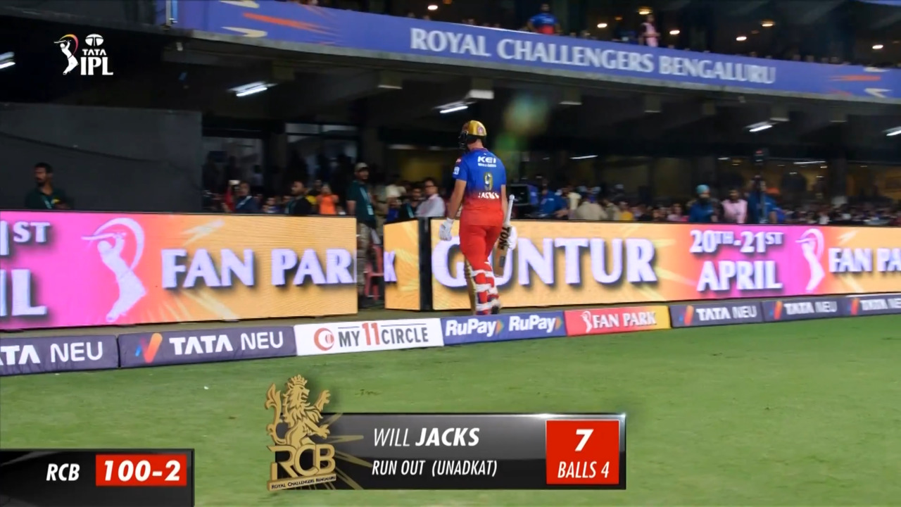 M30: RCB vs SRH – Will Jacks Wicket