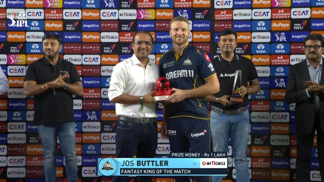 IPL 2025 M35: GT vs DC - My11Circle Fantasy King of The Match - Jos Buttler