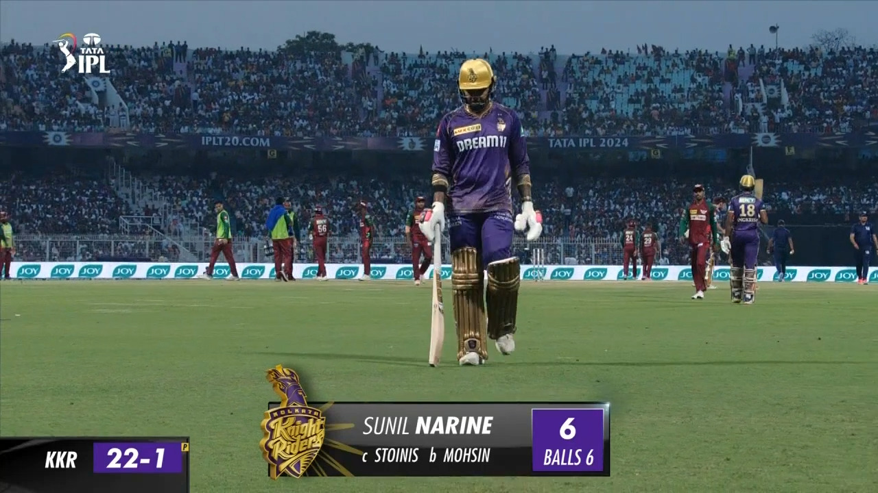 M28: KKR vs LSG – Sunil Narine Wicket