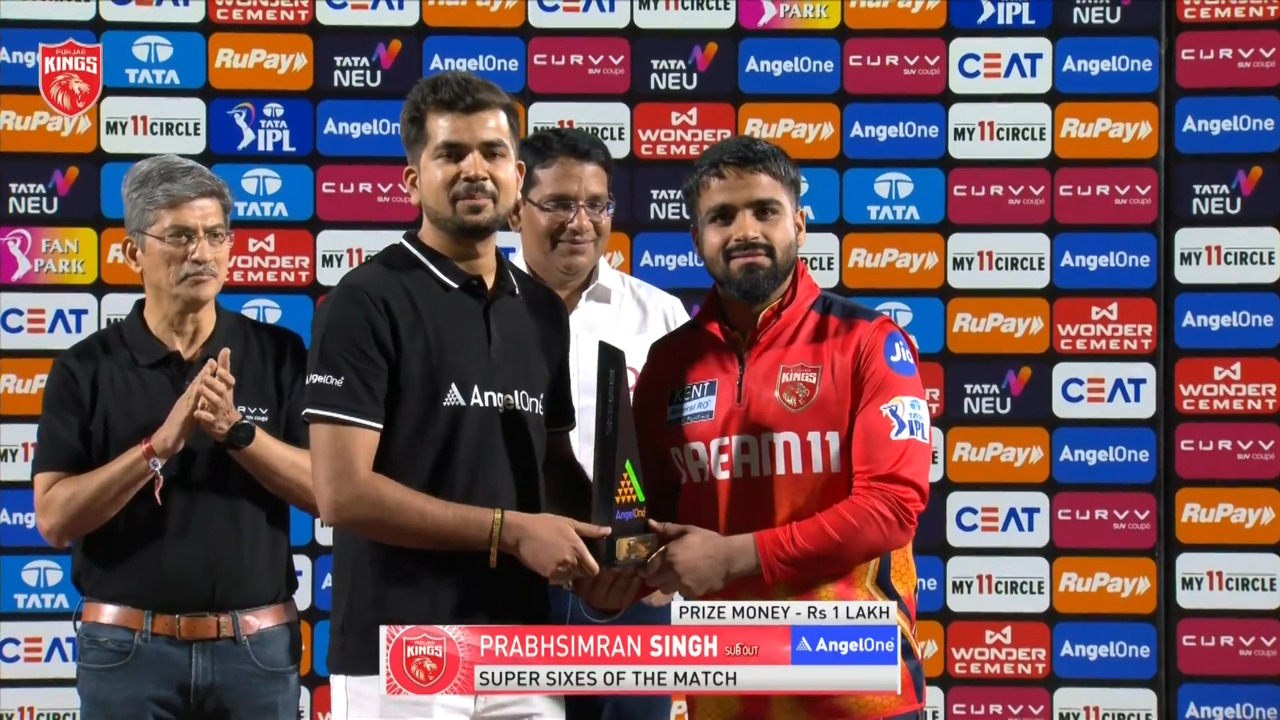 IPL 2025 M54: PBKS vs LSG - Angel One Super Sixes of the Match - Prabhsimran Singh background