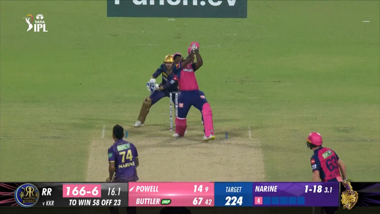 M31: KKR vs RR – Rovman Powell Six