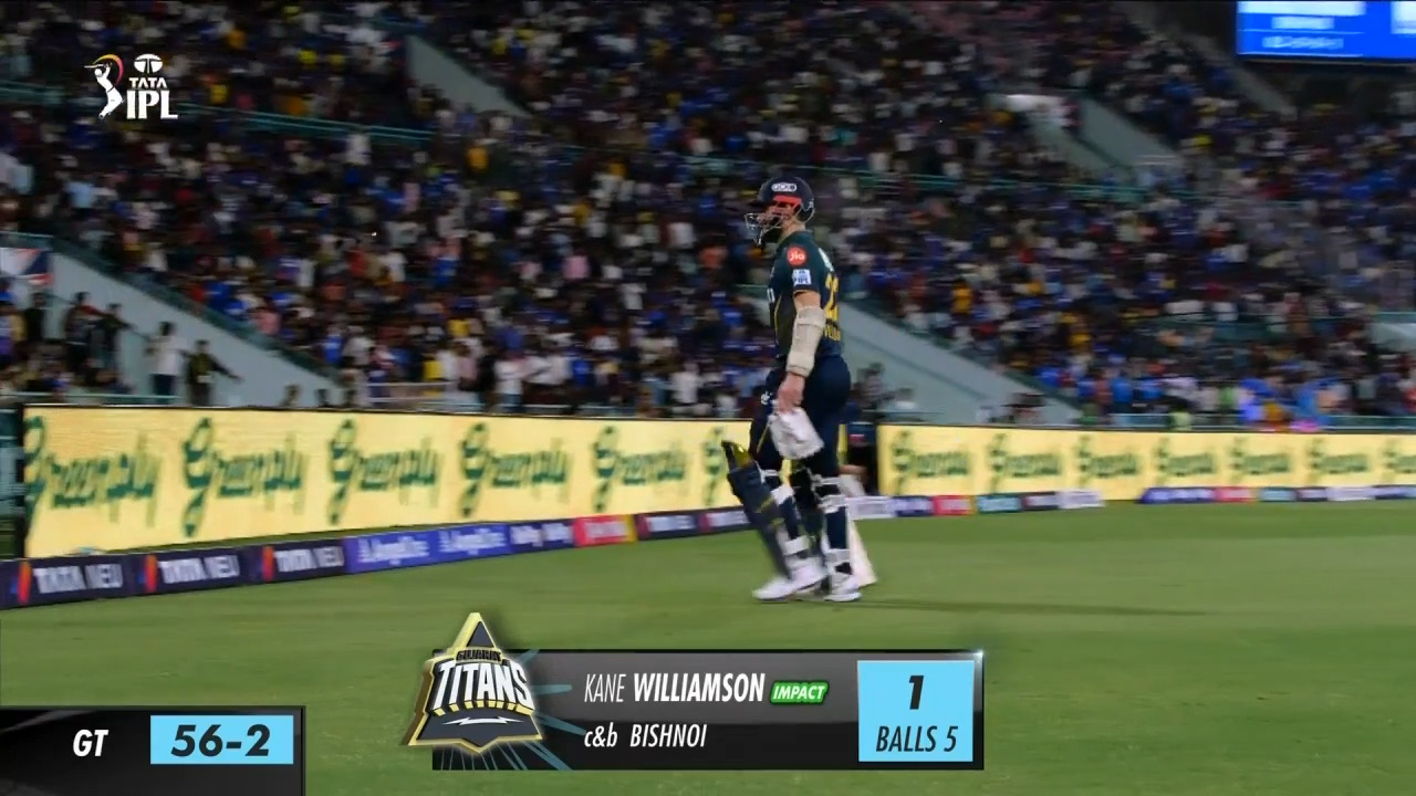 M21: LSG vs GT – Kane Williamson Wicket background
