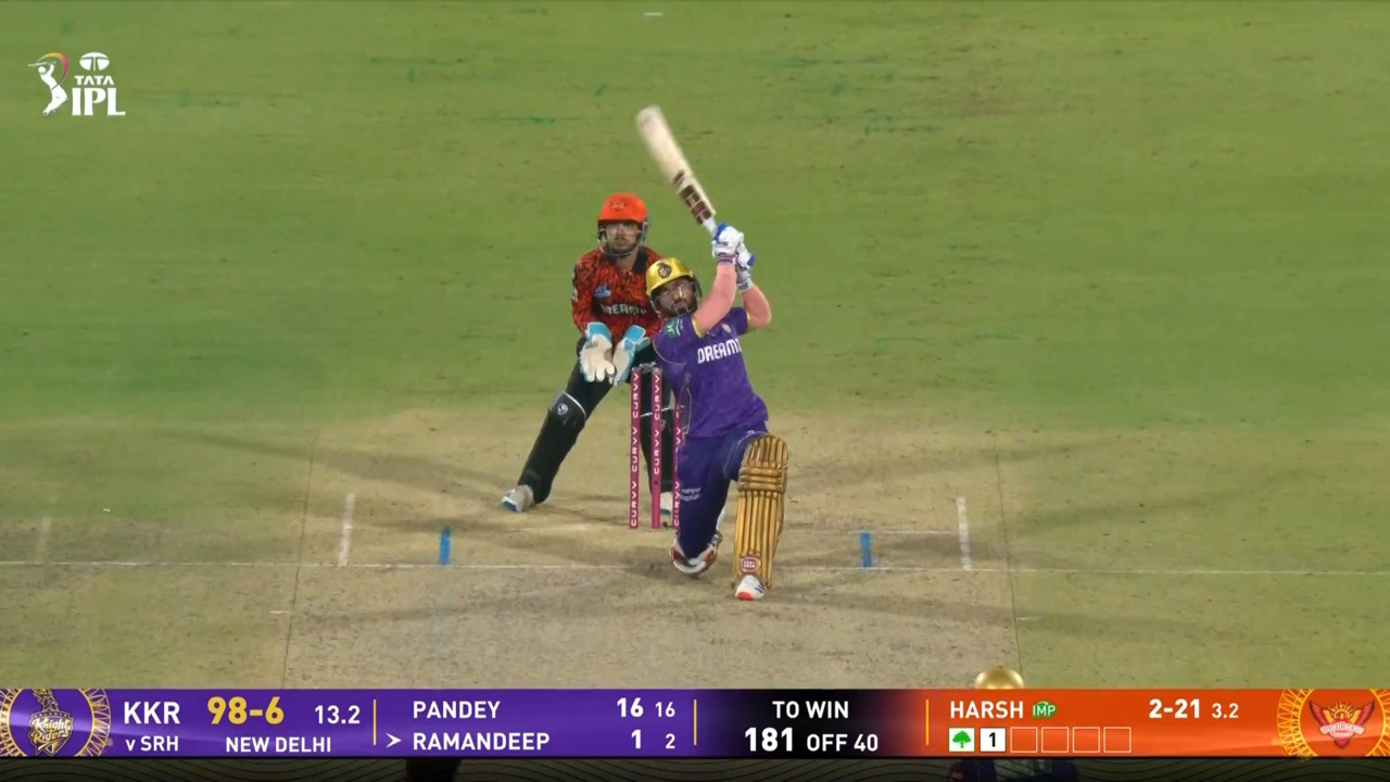IPL 2025 M68: SRH vs KKR - Ramandeep Singh Six background