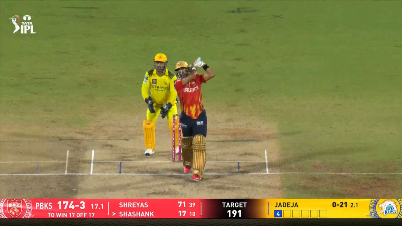 IPL 2025 M49: CSK vs PBKS - Shashank Singh Six background