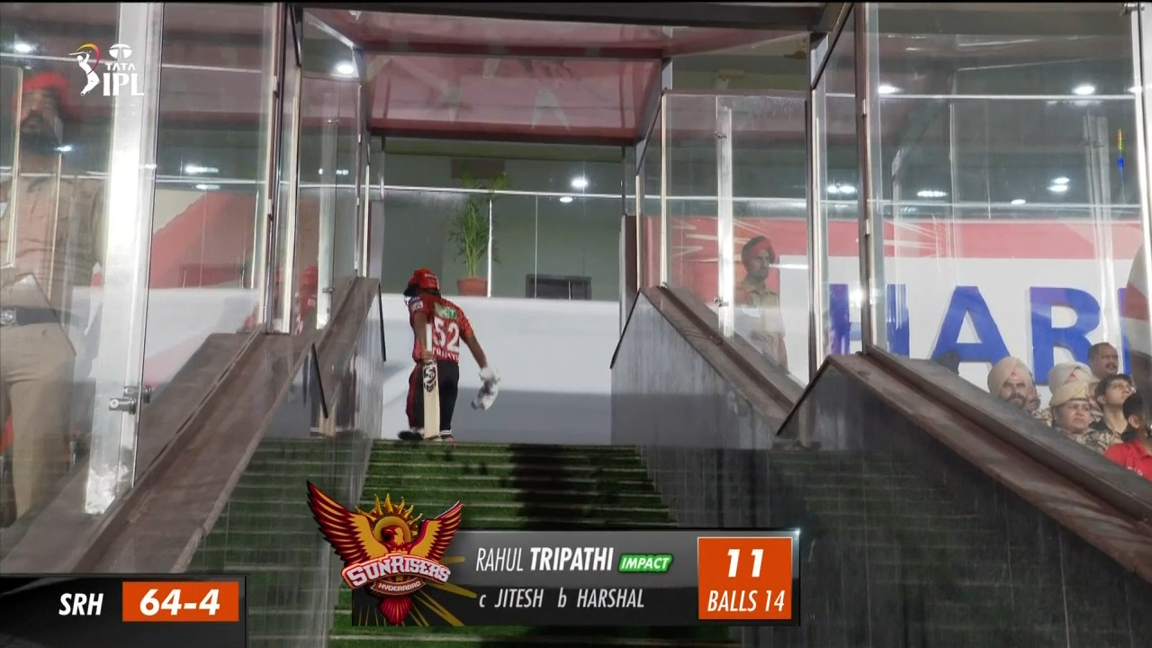 M23: PBKS vs SRH – Rahul Tripathi Wicket