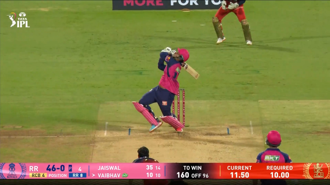 IPL 2025 M42: RCB vs RR - Vaibhav Sooryavanshi Six