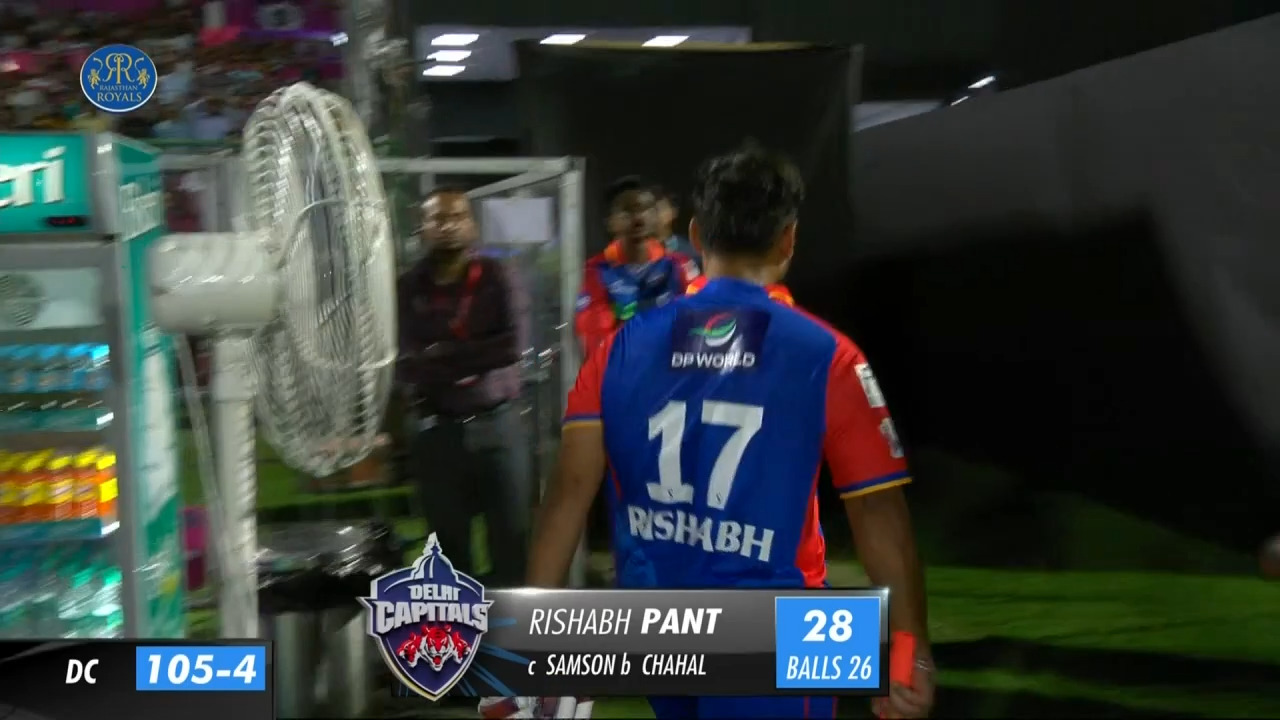 M09: RR vs DC – Rishabh Pant Wicket
