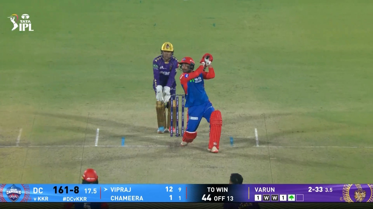 IPL 2025 M48: DC vs KKR - Vipraj Nigam Six