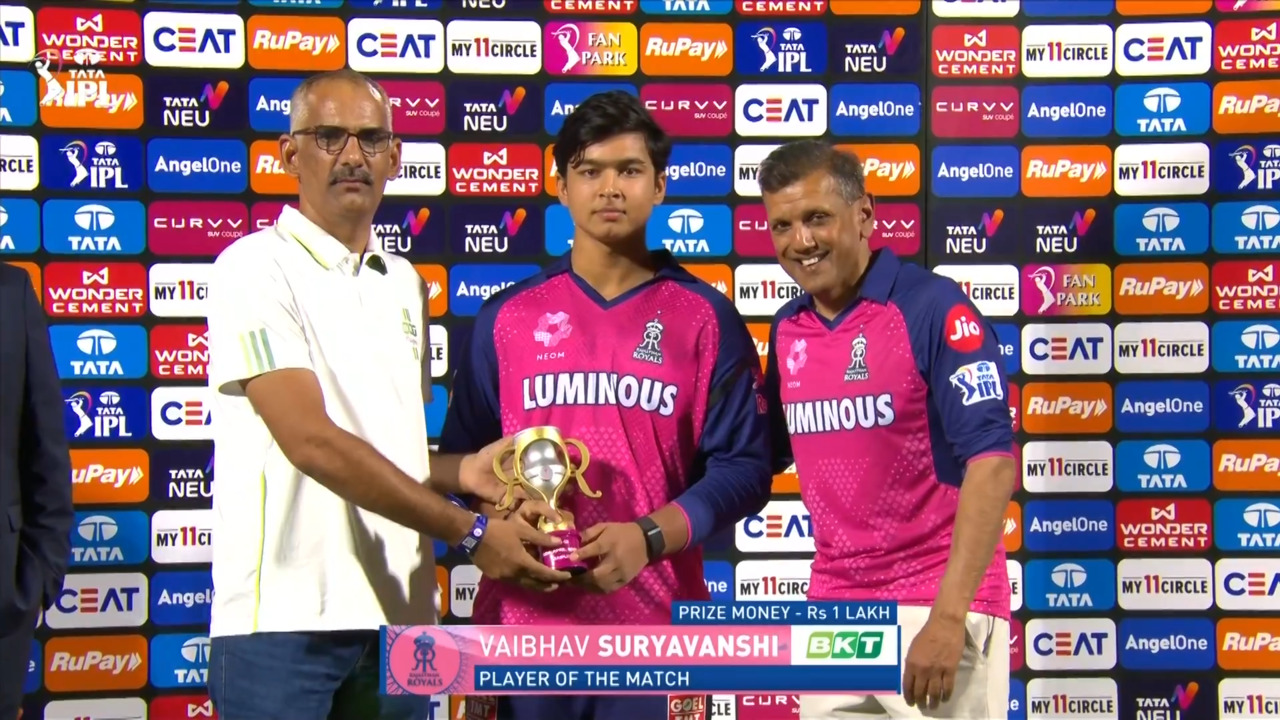 IPL 2025 M47: RR vs GT - Player of the Match - Vaibhav Sooryavanshi
