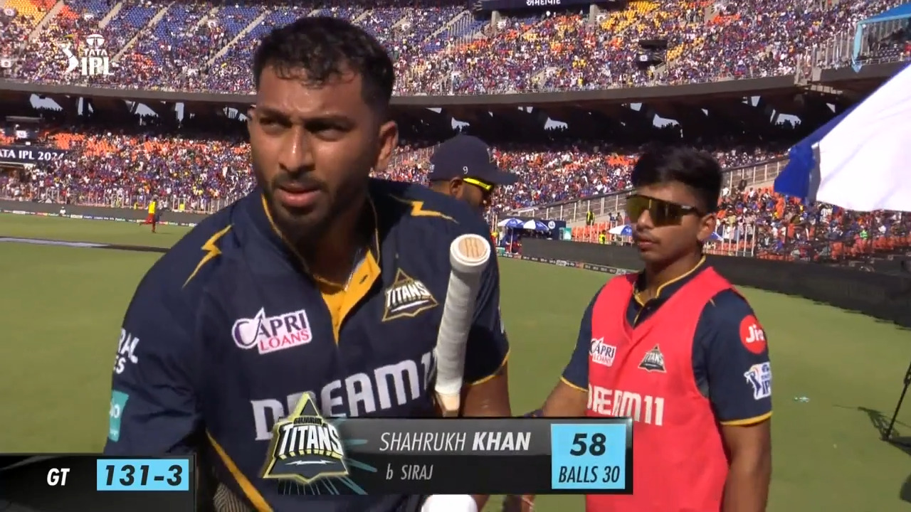 M45: GT vs RCB – Shahrukh Khan Wicket