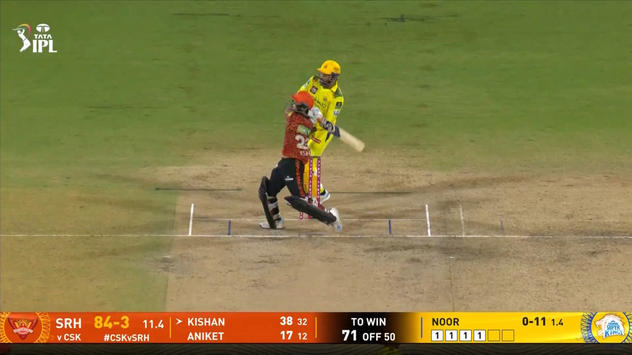 IPL 2025 M43: CSK vs SRH - Ishan Kishan Six background