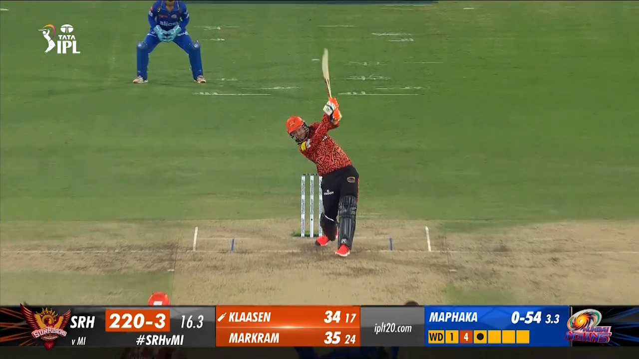 M08: SRH vs MI – Heinrich Klaasen Six background