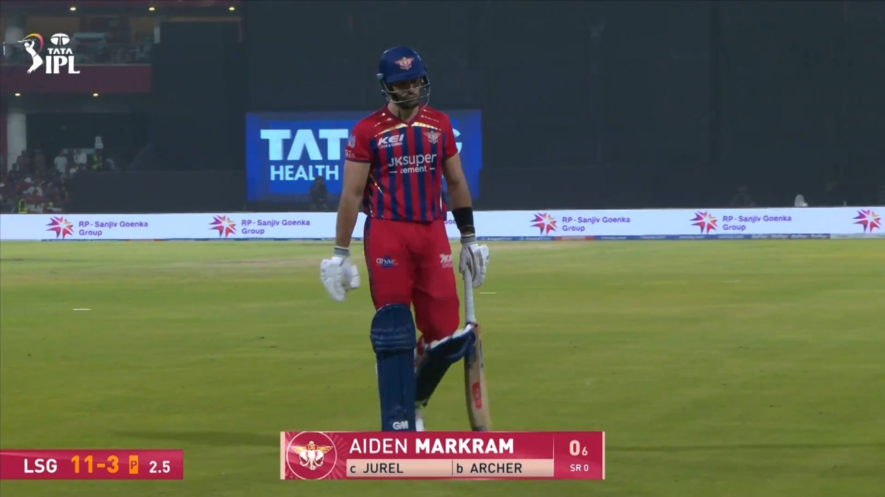 IPL 2026 M32: LSG vs RR - Aiden Markram Wicket