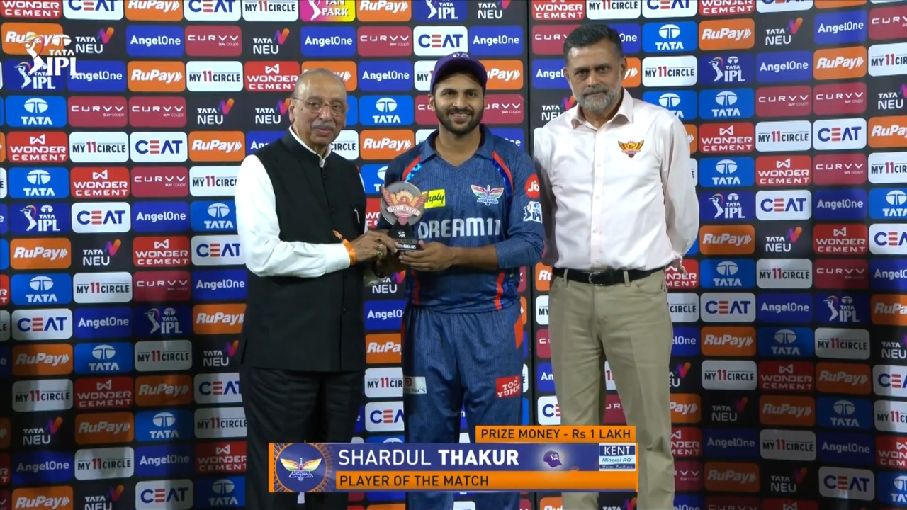IPL 2025 M07: SRH vs LSG - Player of the Match - Shardul Thakur